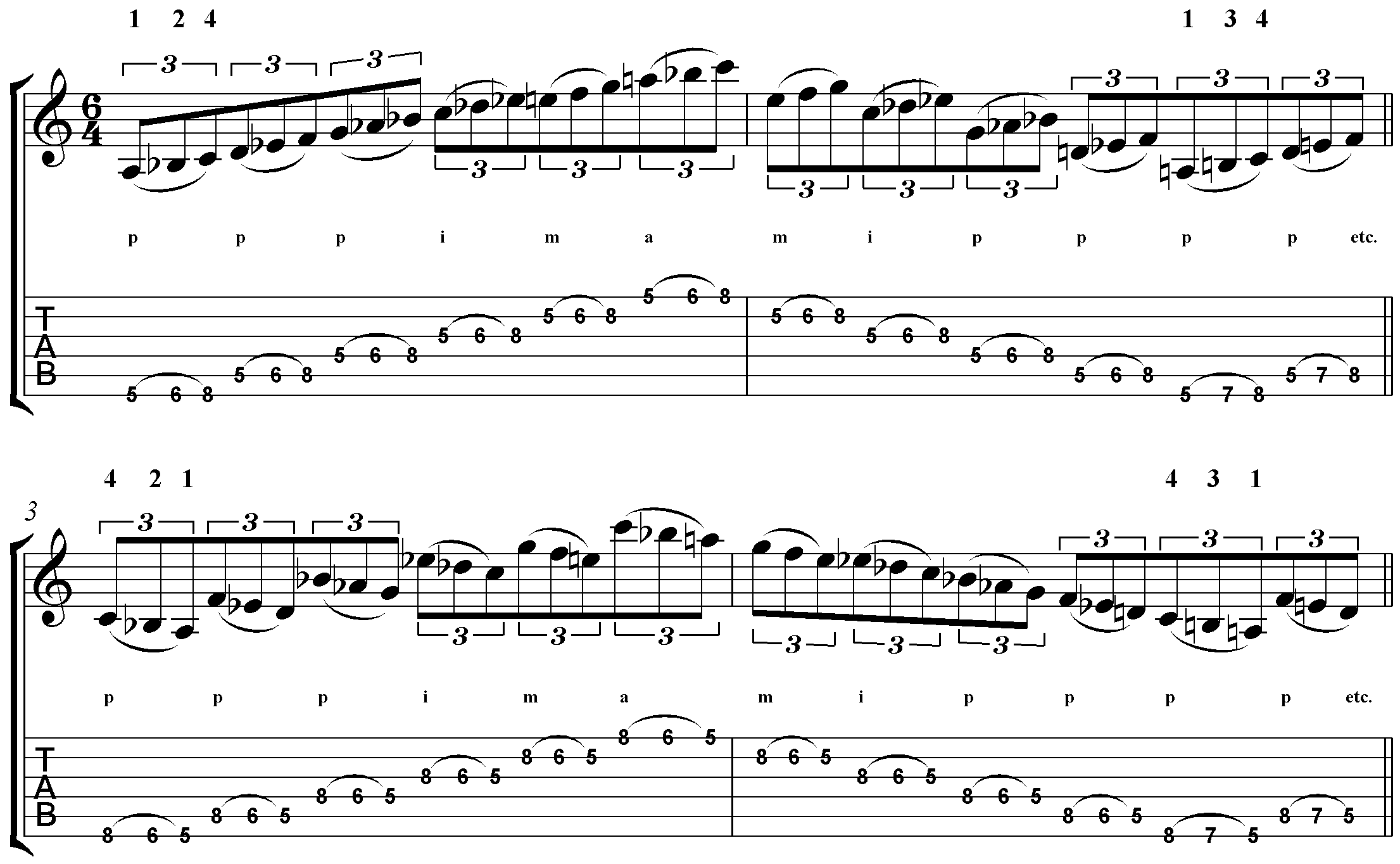 classical guitar Master Micro study 3 both hands study