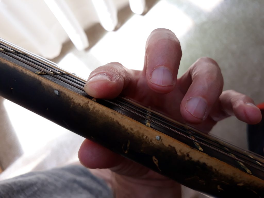 Little twist of left-hand finger to placement -