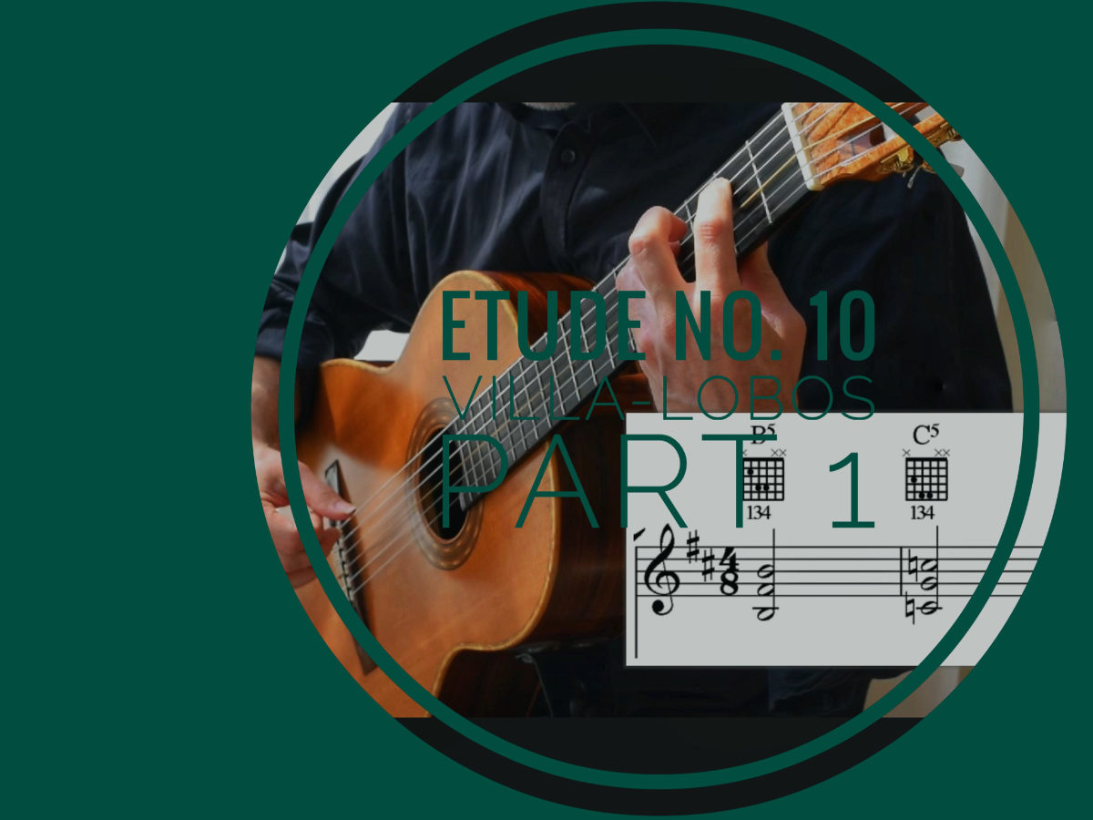 classical guitar lesson on Villa Lobos Etude 10