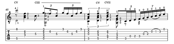 Bar 46 scale run La Muerte del Angel - fingering