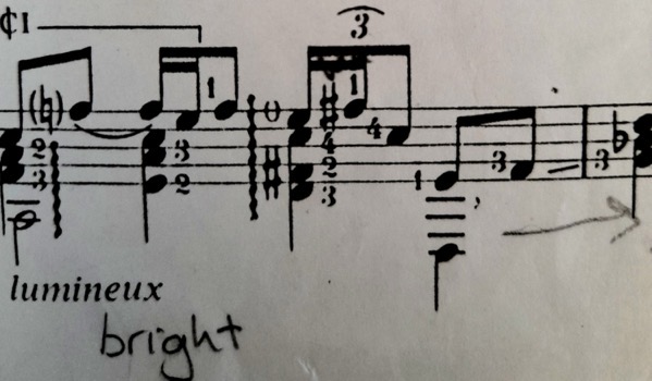 Jazz harmony chords Libra Sonatine Largo section - Roland Dyens