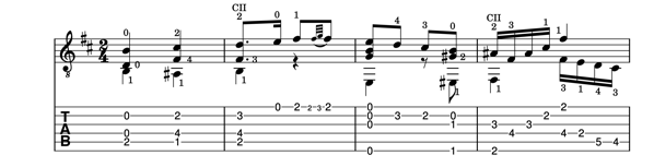 Opening bars Caprice 15 Luigi Legnani - fingering