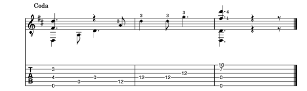 Ending bars Villancico de Navidad - fingering