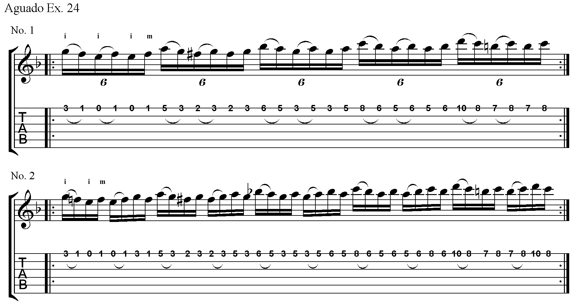 Aguado’s Ex. 24 from the 1843 method
